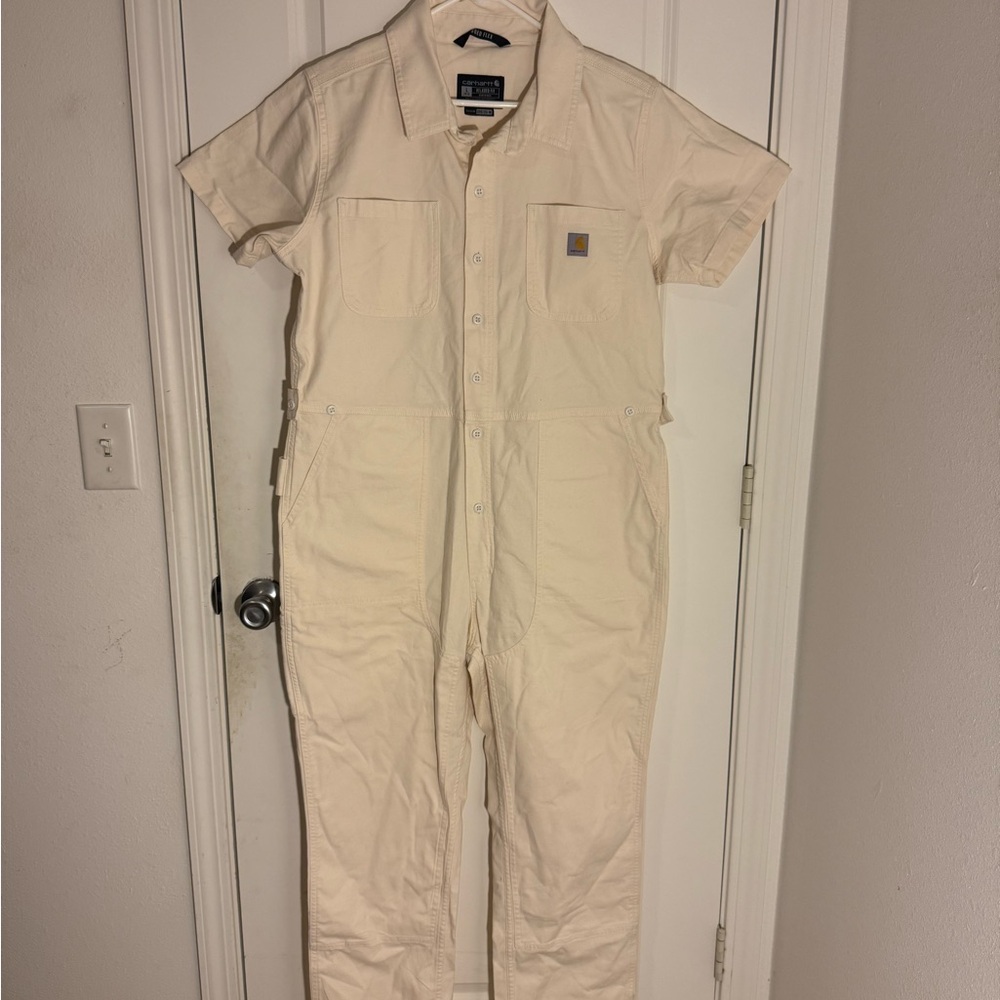 Women's Cream Short Sleeve Jumpsuit